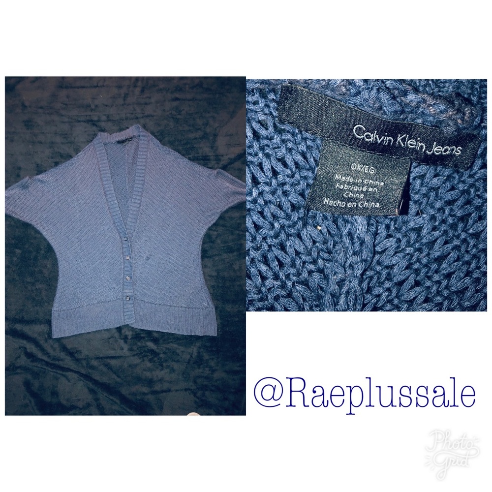 Calvin Klein Blue Knitted Cardigan Sweater